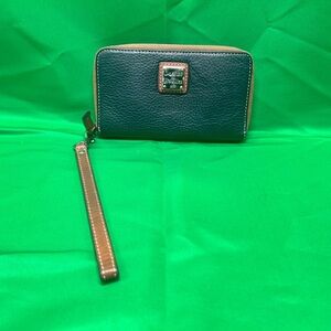 Dooney & Bourke blue pebble leather Wristlet Wallet